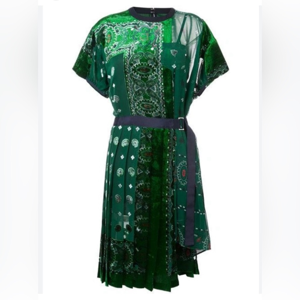 Sacai bandana Devore dress, M